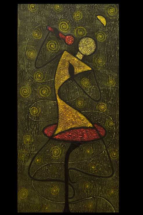 Singer (ART_4711_28307) - Handpainted Art Painting - 18in X 36in