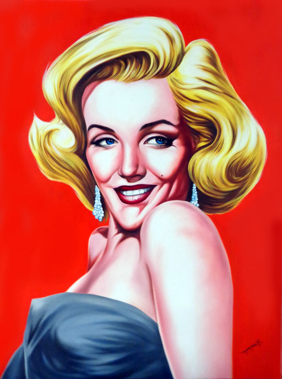 Marilyn Monroe by Hector Monroy (ART_4916_28929) - Handpainted Art Painting - 30in X 40in