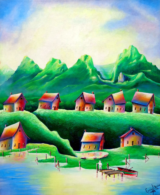 The Spring by Enrique Nunez (ART_4916_29426) - Handpainted Art Painting - 28in X 35in