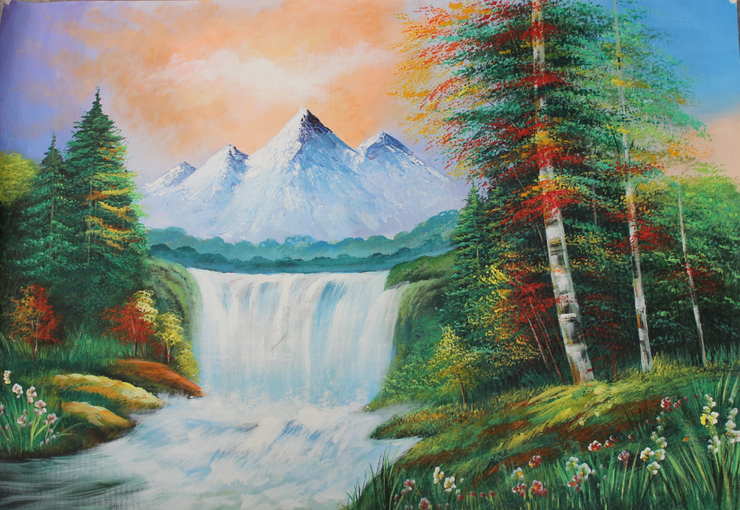 Landscape-3 (ART_3319_29443) - Handpainted Art Painting - 36in X 24in