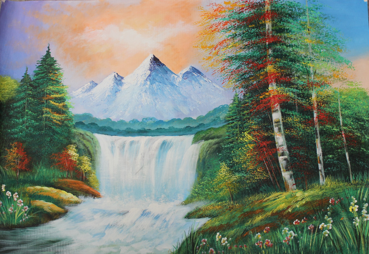 Landscape Paintings- Nature Mountains View (ART_3319_29443) - Handpainted Art Painting - 36in X 24in