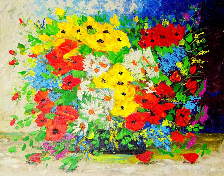 SPRING BEAUTY (ART_5042_29546) - Handpainted Art Painting - 20in X 16in (Framed)