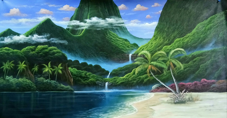 landscape-1 (ART_3319_29441) - Handpainted Art Painting - 48in X 24in