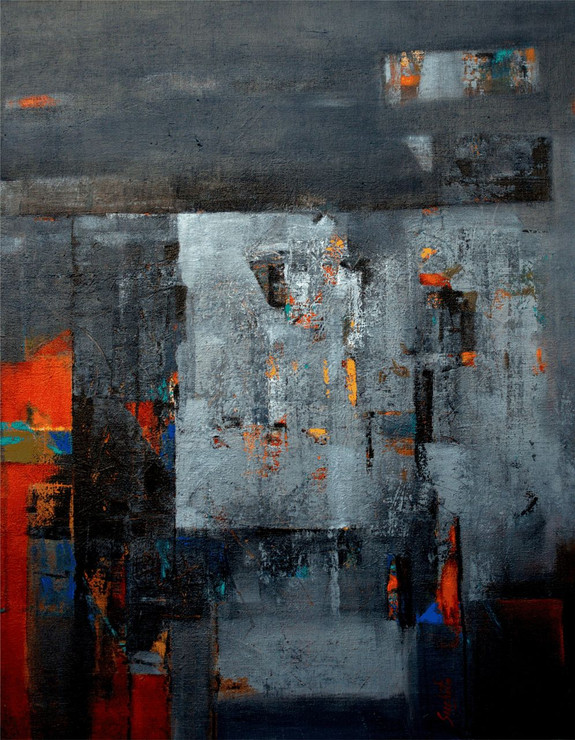 Abstract Color-Sk-3 (ART_5187_30082) - Handpainted Art Painting - 30in X 36in