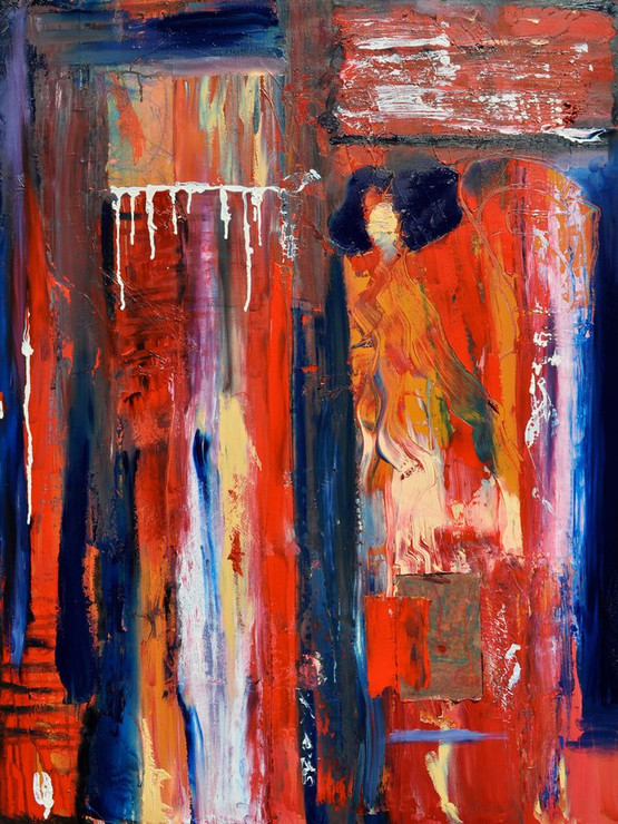 Modern08 - 24in X 32in,Modern08_2432,Red, Pink, Orange,60X80 Size,Abstract;Latest Collection Art Canvas Painting