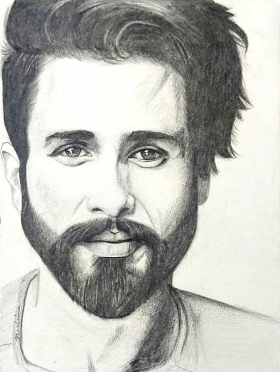 Shahid Kapoor (ART_4833_30615) - Handpainted Art Painting - 8in X 11in