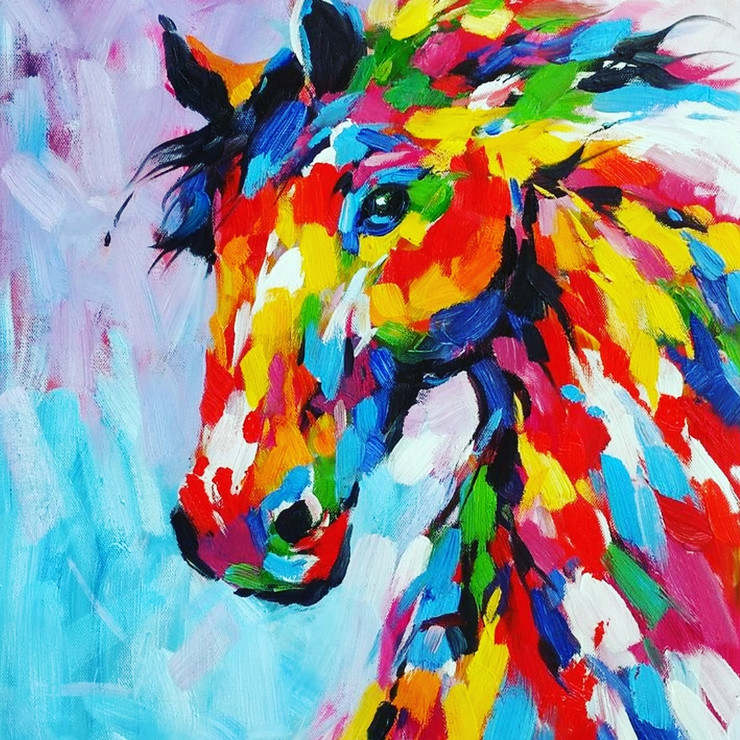 Horse (ART_5310_30842) - Handpainted Art Painting - 24in X 30in