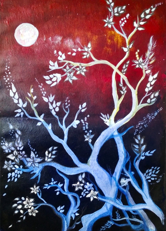 Frost murk eve (ART_5219_30888) - Handpainted Art Painting - 11in X 15in