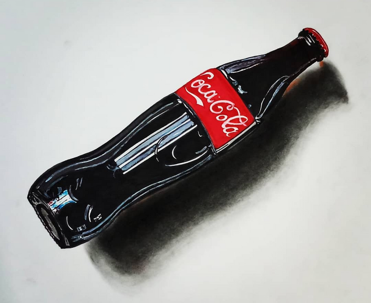 Cocacola (ART_5318_31003) - Handpainted Art Painting - 15in X 10in
