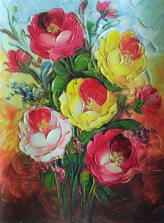 Blossom (ART_5368_31269) - Handpainted Art Painting - 12in X 16in