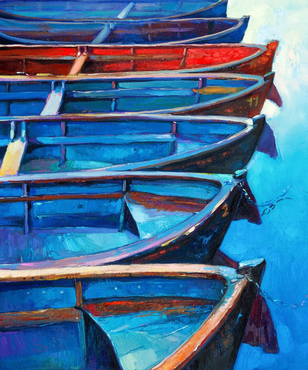 Boat Near The Shore 5 (PRT_894) - Canvas Art Print - 16in X 19in