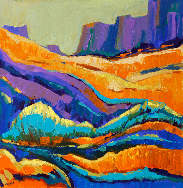 Grand Canyon Landscape Painting (ART_2571_32776) - Handpainted Art Painting - 18in X 18in