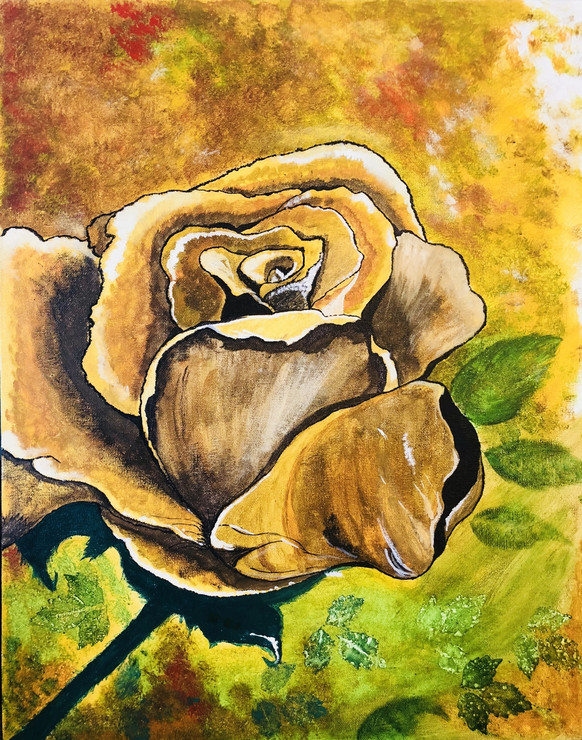 Rose (ART_4480_33061) - Handpainted Art Painting - 18in X 20in