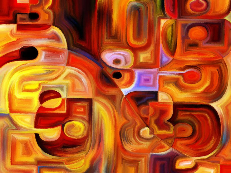 Virtual Colors Abstract (PRT_959) - Canvas Art Print - 21in X 16in