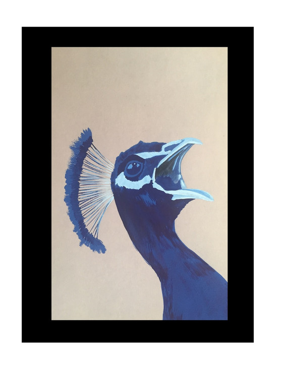 PEACOCK (ART_5750_33375) - Handpainted Art Painting - 8in X 11in