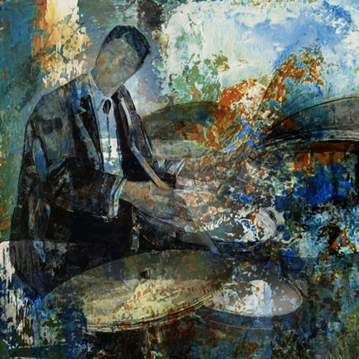 28Jazz16 - 24in X 24in,28Jazz16_2424,Blue, Violet, Mauve,60X60 Size,Modern Art;Latest Collection Art Canvas Painting