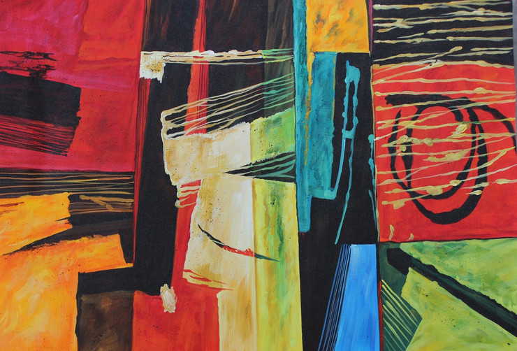 Modern Art-5 (ART_3319_29745) - Handpainted Art Painting - 36in X 24in