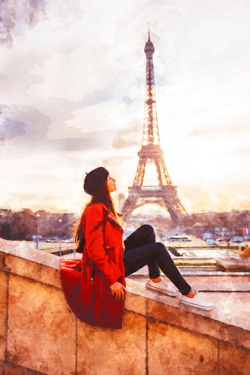The Eiffel Tower Dream (PRT_1128) - Canvas Art Print - 21in X 32in
