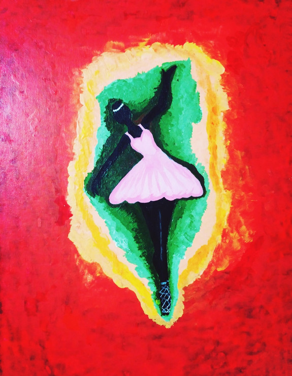 soul dancer (ART_6176_24876) - Handpainted Art Painting - 14in X 18in