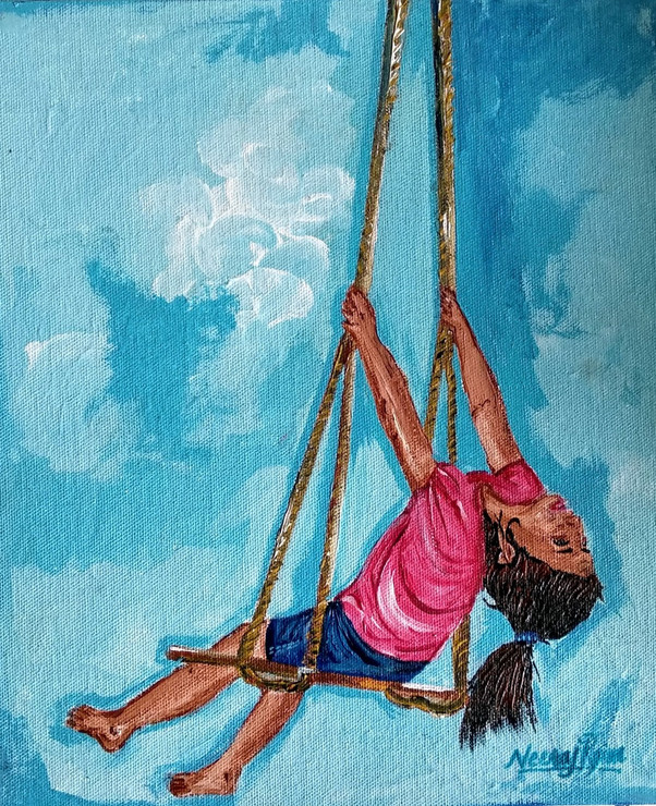 Flight To Freedom (ART_1252_35767) - Handpainted Art Painting - 10in X 12in