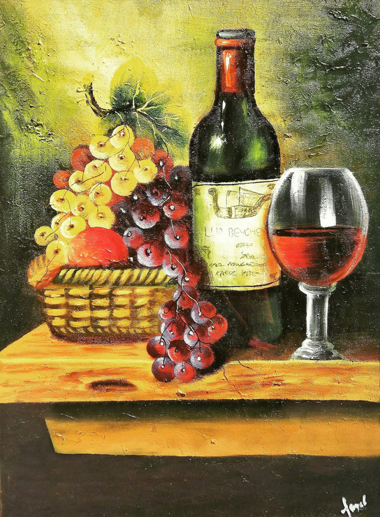 Still Life (ART_5620_32400) - Handpainted Art Painting - 19in X 25in (Framed)