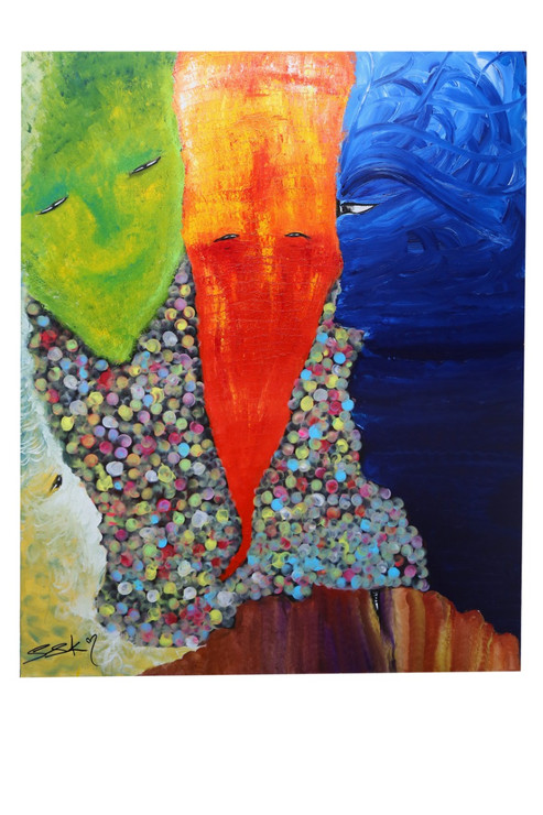 Elements And Me (ART_6235_35993) - Handpainted Art Painting - 48in X 60in