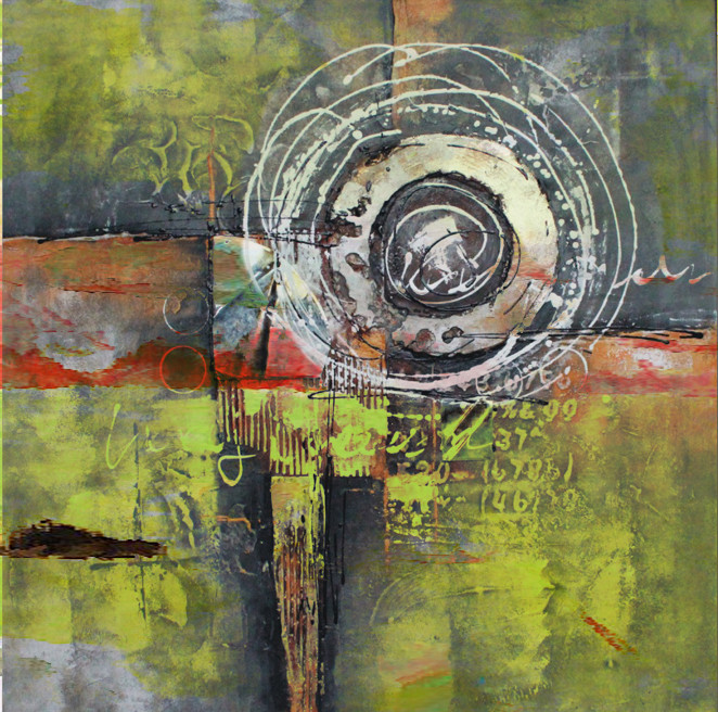 Abstract,green abstract,circles,green abstract painting