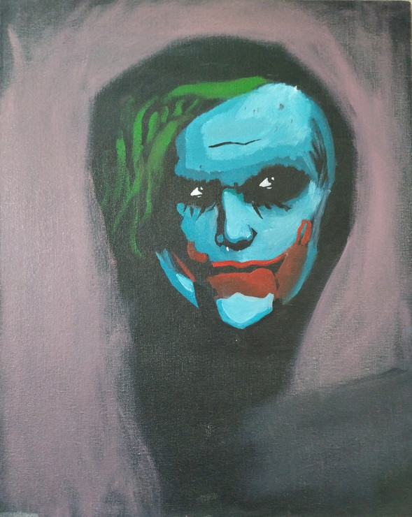 Joker from batman (ART_6240_35876) - Handpainted Art Painting - 16in X 20in (Framed)