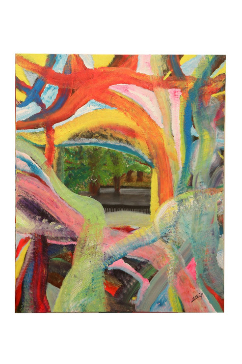 City Life (ART_6235_36988) - Handpainted Art Painting - 24in X 30in
