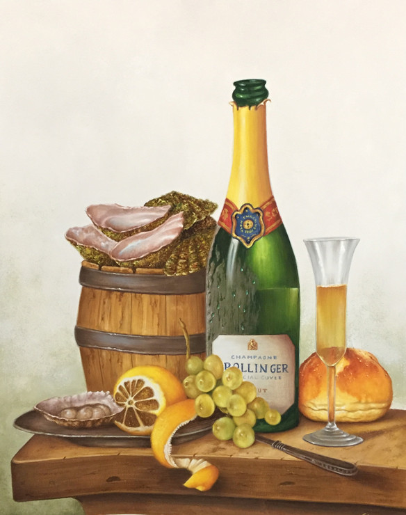 Champagne (ART_6428_37067) - Handpainted Art Painting - 15in X 18in