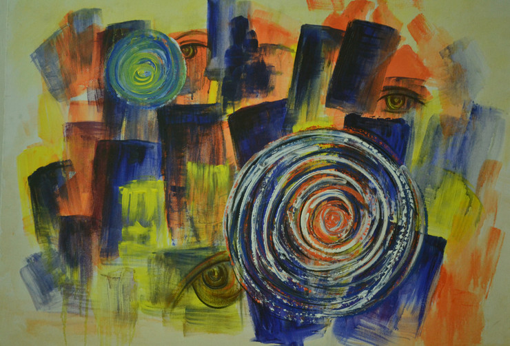 City Life (ART_6567_37736) - Handpainted Art Painting - 30in X 40in