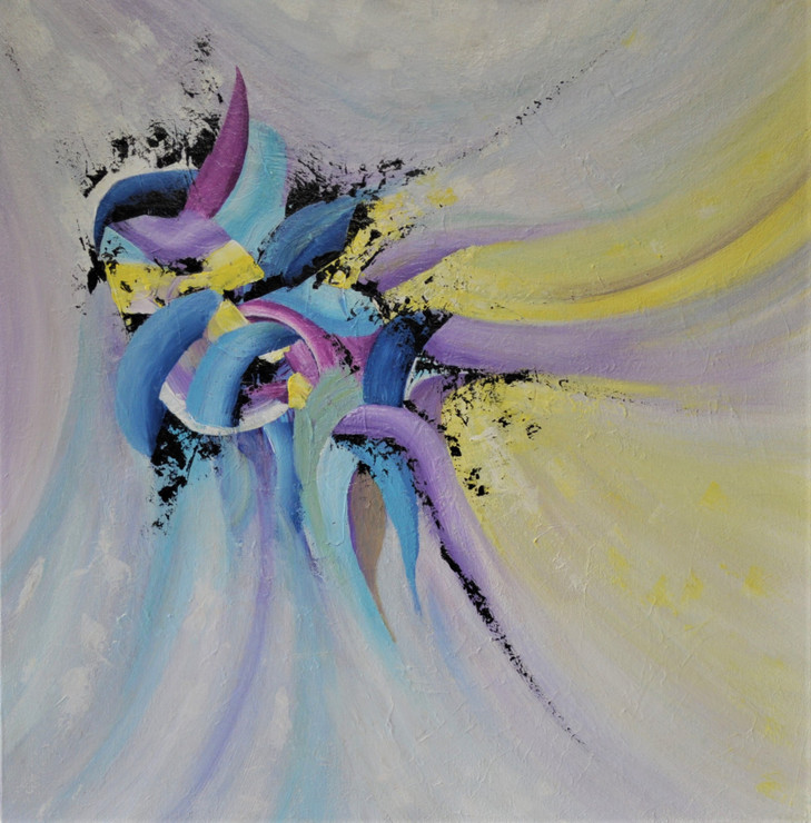 Go With The Flow (ART_6586_38023) - Handpainted Art Painting - 24in X 24in