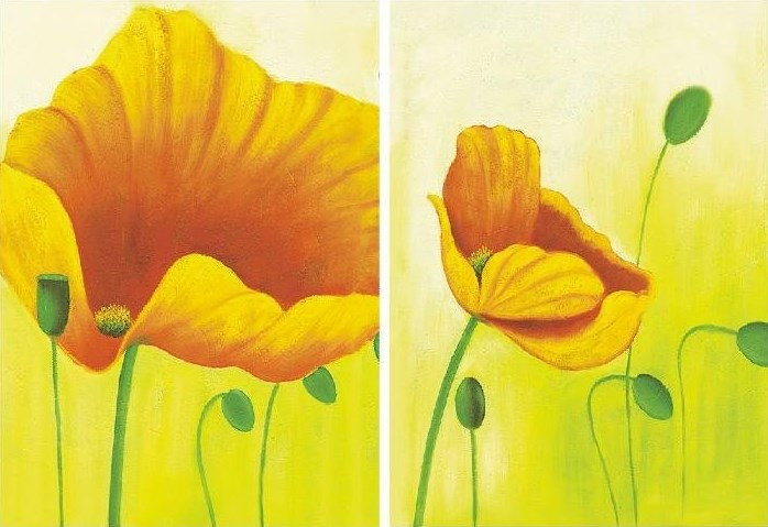 flower, flowers, pair of flowers, flower pair, yellow flower,multipiece