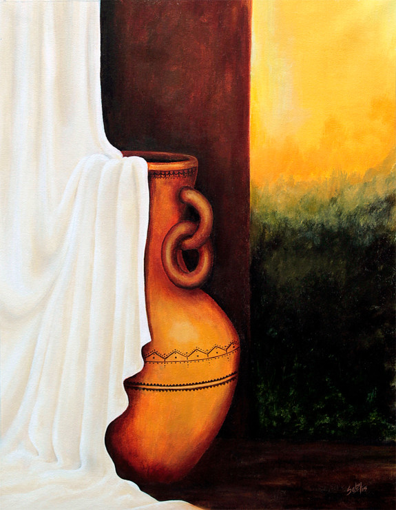 Evening Hues (ART_464_6050) - Handpainted Art Painting - 22in X 30in