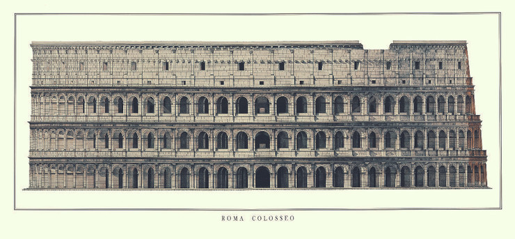 The Colosseum (PRT_1173) - Canvas Art Print - 54in X 25in