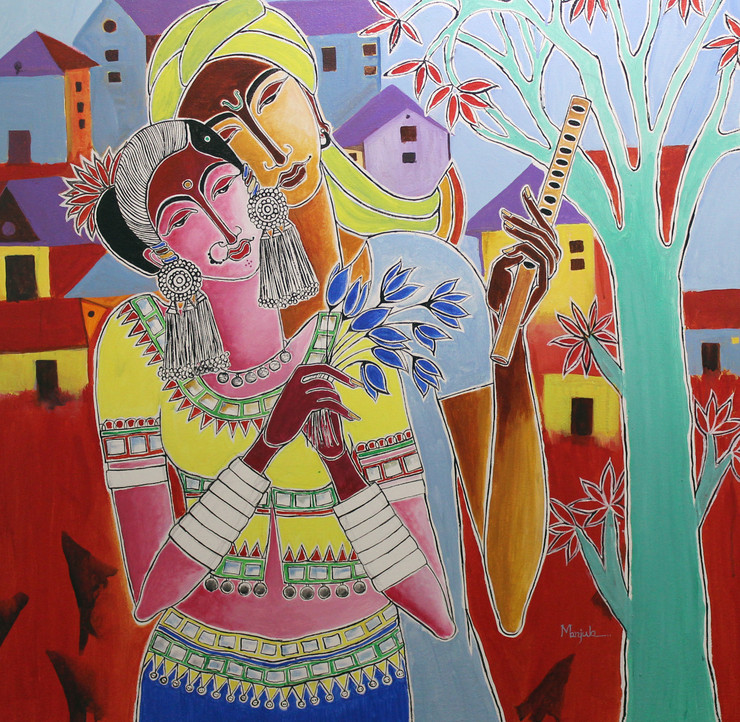 Colors of Banjara-7 (ART_4939_39176) - Handpainted Art Painting - 36in X 36in