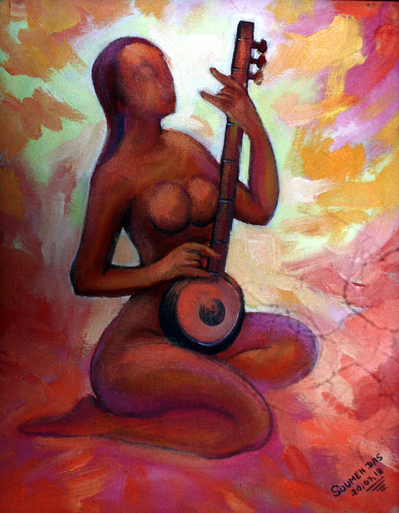 Tune (ART_6744_39108) - Handpainted Art Painting - 14in X 18in