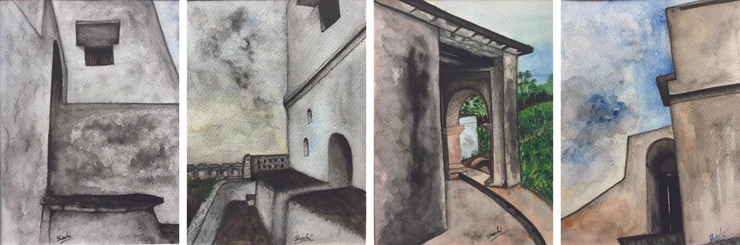 Legend of Ulta Quila  (ART_6659_39314) - Handpainted Art Painting - 20in X 7in