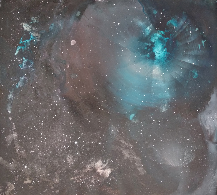 Nautilus in the Cosmic Backyard (ART_6549_37846) - Handpainted Art Painting - 22in X 19in