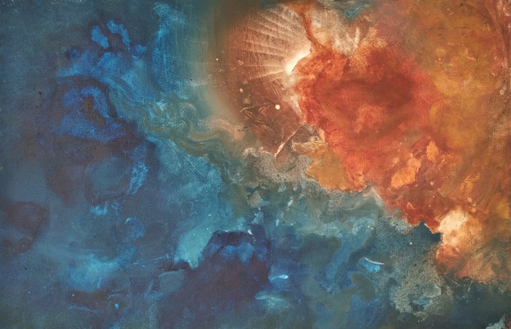 Oceanic Space (ART_6549_37839) - Handpainted Art Painting - 20in X 12in