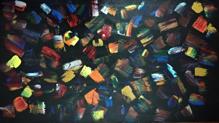 Universe (ART_6549_37781) - Handpainted Art Painting - 35in X 18in