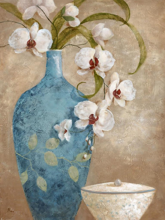 Pot With Flowers (PRT_1227) - Canvas Art Print - 28in X 38in