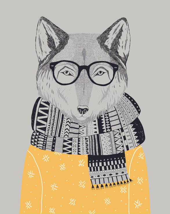 The Winter Wolf (PRT_1236) - Canvas Art Print - 28in X 36in