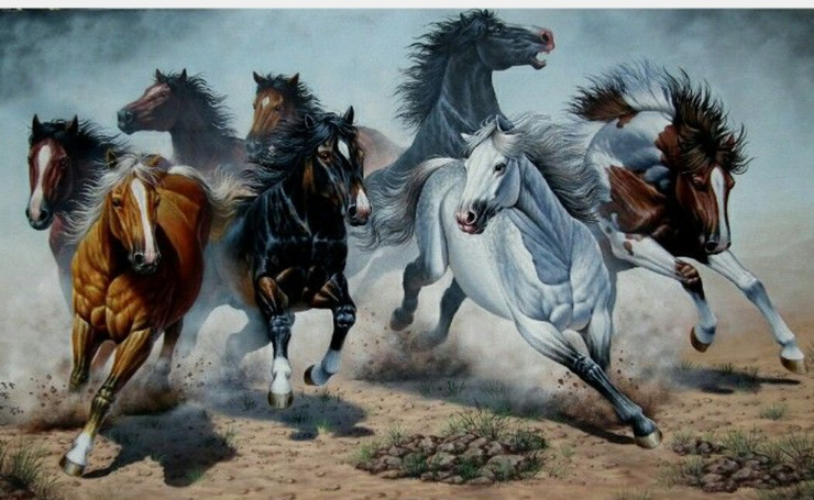 Buy Horse painting Handmade Painting by KULDEEP SINGH. Code:ART_6706 ...