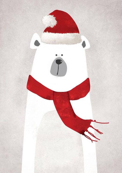 Bear In Christmas (PRT_1343) - Canvas Art Print - 21in X 29in