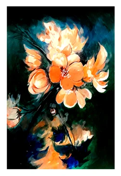 Flower (ART_6998_40853) - Handpainted Art Painting - 10in X 14in