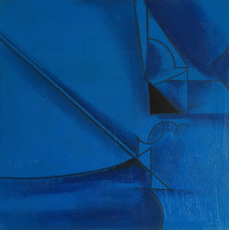 Blues (ART_6267_40931) - Handpainted Art Painting - 12in X 12in
