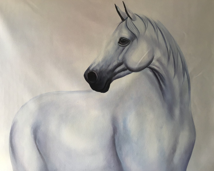 Horse painting  (ART_6706_41002) - Handpainted Art Painting - 24in X 24in