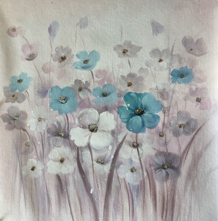 Flower painting  (ART_6706_41938) - Handpainted Art Painting - 15in X 15in