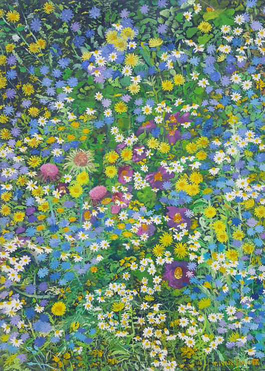 Wild Flowers (ART_7073_42011) - Handpainted Art Painting - 20in X 27in